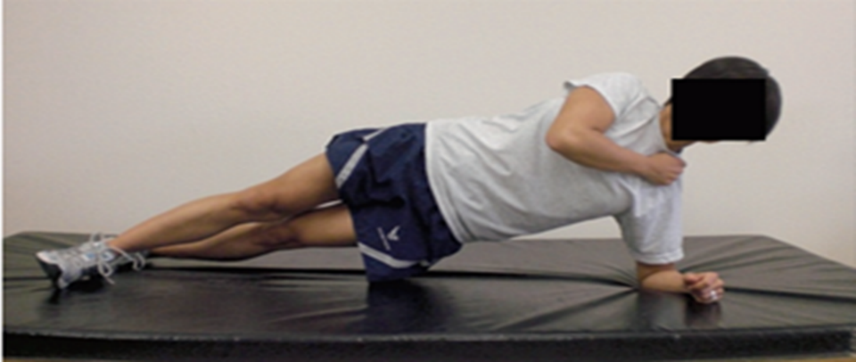 Horizontal side support exercise for core stability