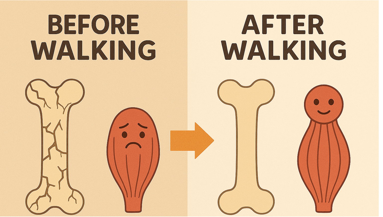 Before after walking
