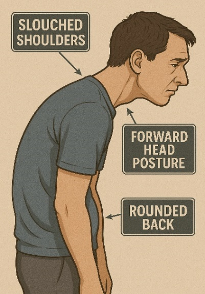 Slouched shoulders