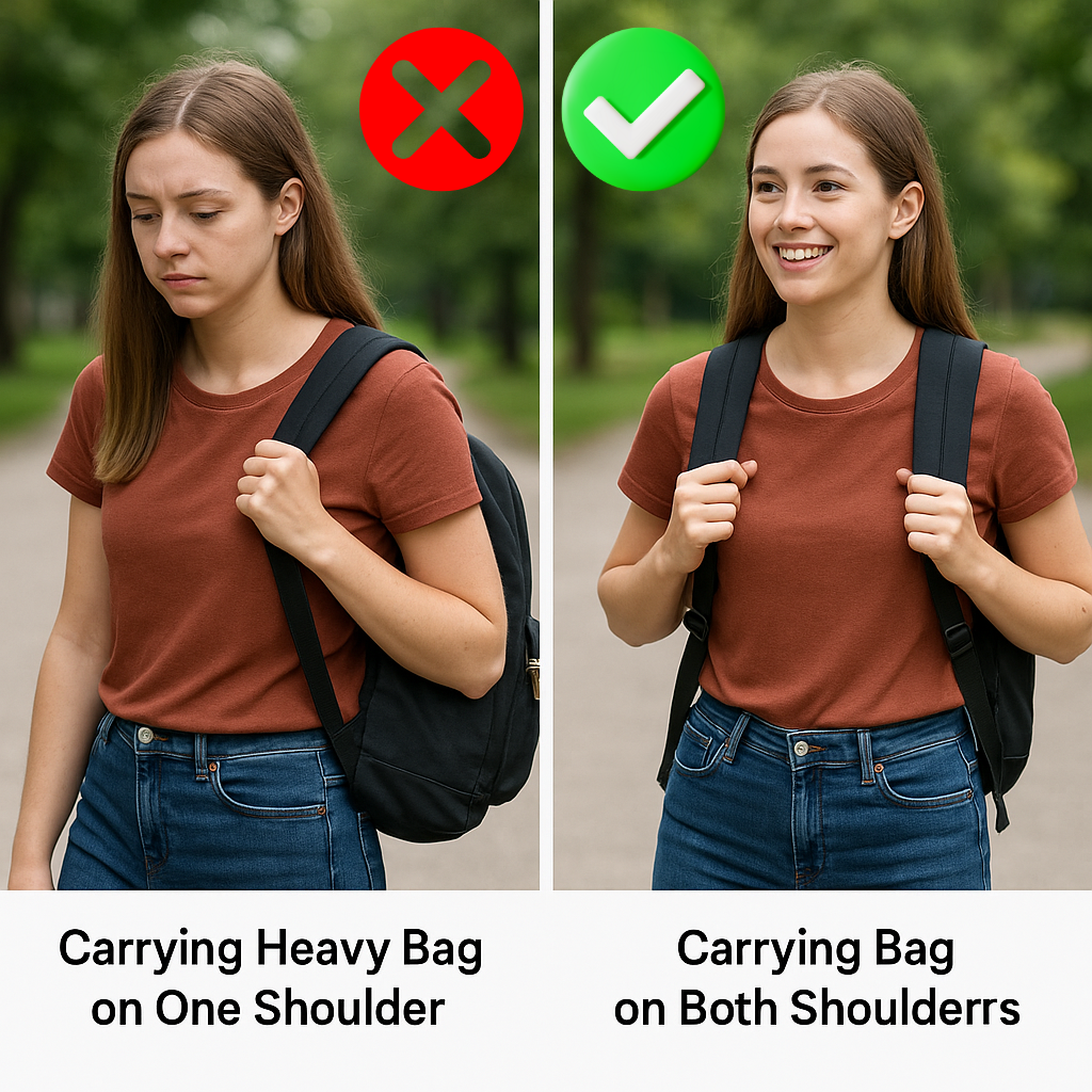 Carrying Heavy Bags on One Shoulder