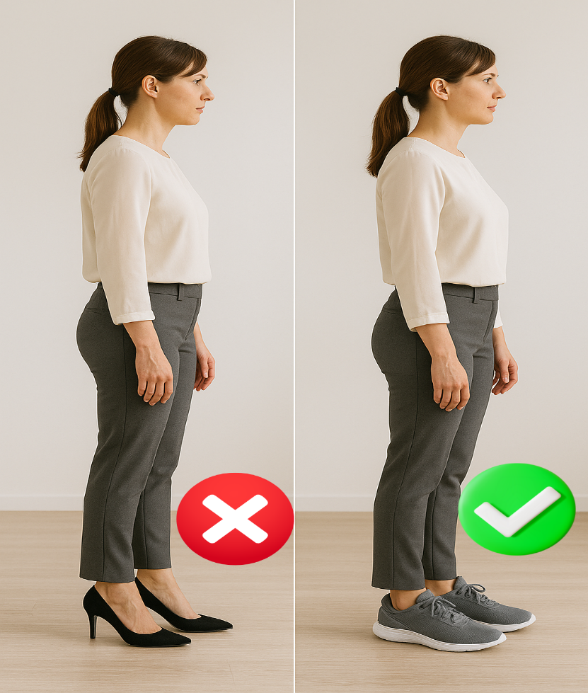 Wearing High Heels or Poorly Fitted Shoes