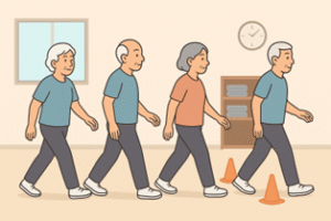 old people walking drill