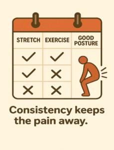 Consistency keeps pain away