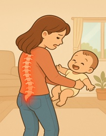 Twisting while lifting kid