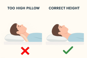 Back Sleeping on high vs low pillow