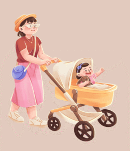 using stroller to carry kids