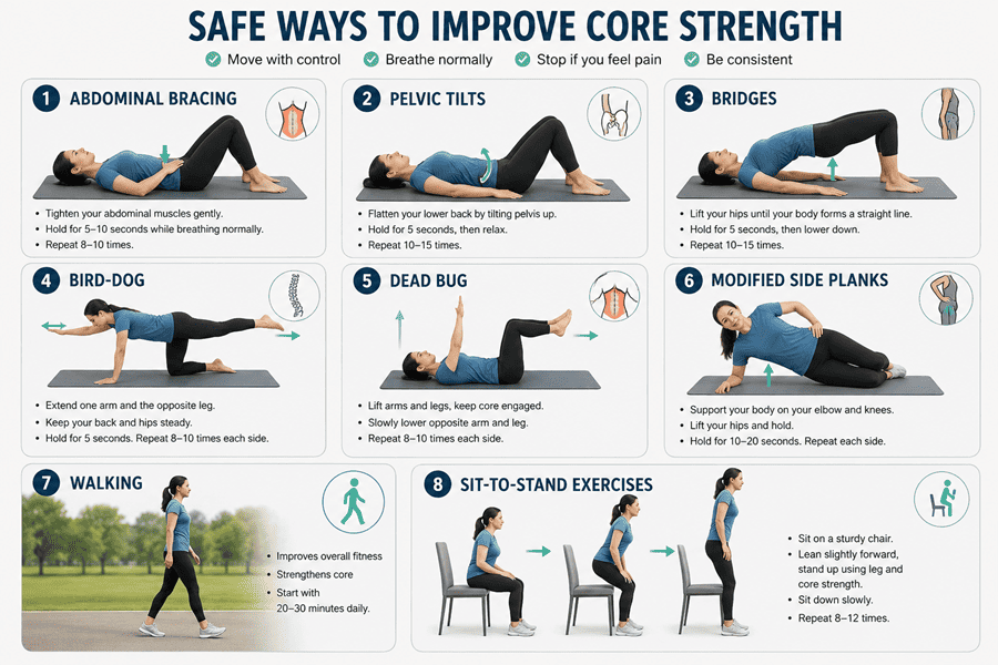 Safe Ways to Improve Core Strengths