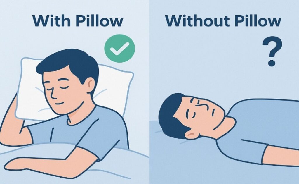 Sleeping without a pillow